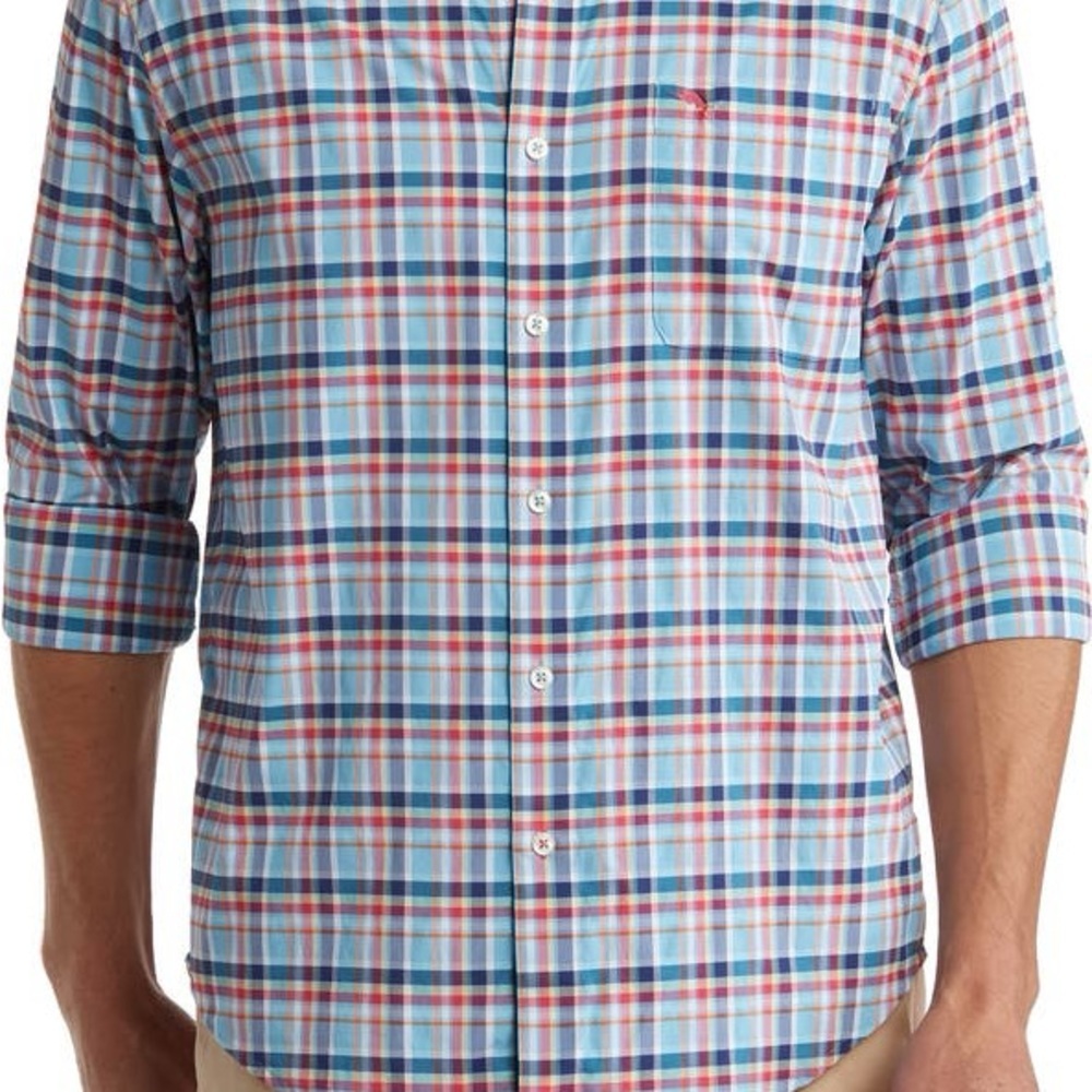 Tommy Bahama Mens Shirt Siesta Key Napa Check Blue Performance NEW - Picture 4 of 13